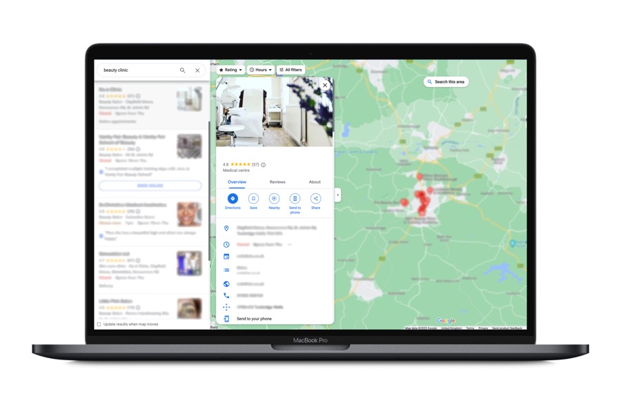 Google Maps listing case study for a beauty clinic