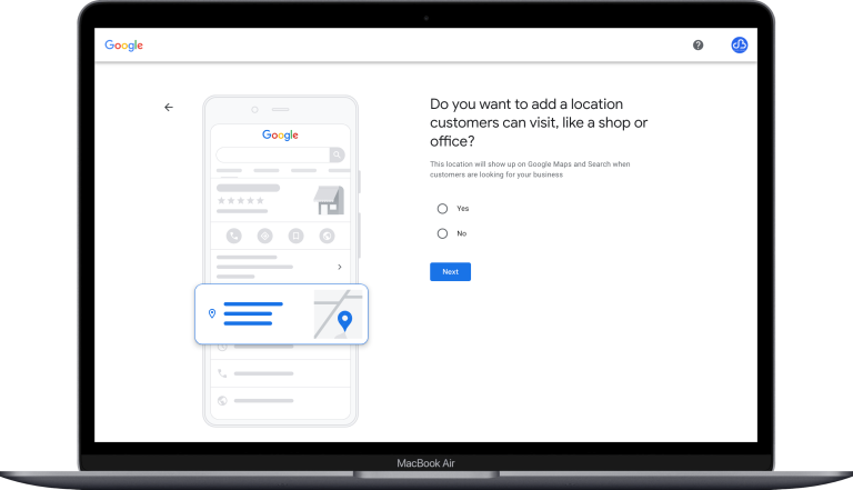 Google Business Profile setup workflow illustration